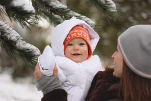 How to walk with a newborn in winter