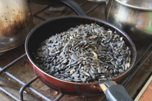 How to fry seeds in a pan